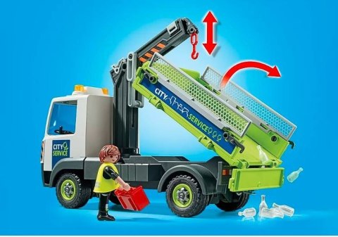 Zestaw z figurkami City Action 71431 Samochód ciężarowy z kontenerami na szkło Playmobil