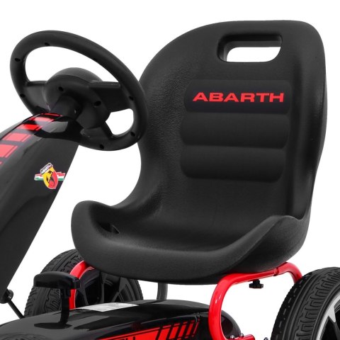 Gokart ABARTH na pedały dla dzieci Czarny + Koła EVA + Hamulec ręczny + Wolny bieg