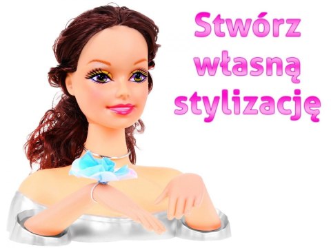 Lalka brunetka do stylizacji włosów dla dzieci 3+ Zestaw do czesania + Ozdoby akcesoria