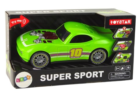 Auto 1:14 Samochód Zielony Sportowy Dźwięk Światła Pojazd LEAN Toys