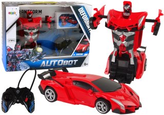 Auto Robot Transformer 2w1 Pilot R/C Zdalnie sterowane Czerwony LEAN Toys