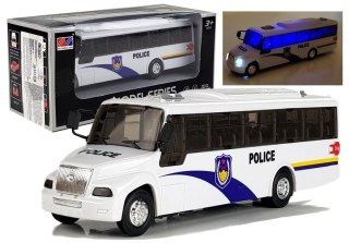 Model Autobusu Bus Policyjny Świeci Biały LEAN Toys