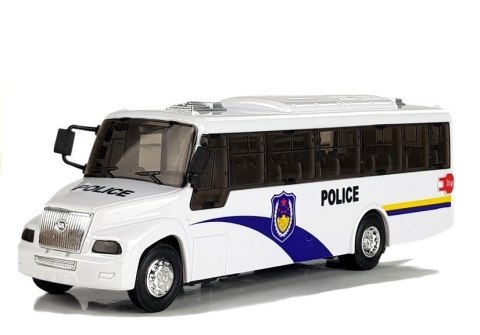 Model Autobusu Bus Policyjny Świeci Biały LEAN Toys