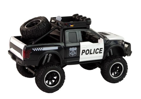 Pojazd Terenowy Raptor Policja Czarny Otwierane Drzwi Dźwięk Światła LEAN Toys