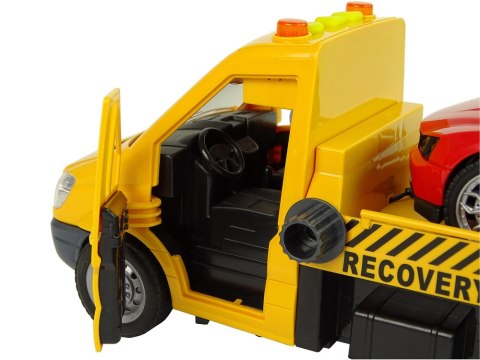 Samochód Transportowy Laweta Autko Rampa Pomoc Dźwięki Światła QL91911 LEAN Toys