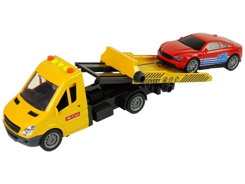 Samochód Transportowy Laweta Autko Rampa Pomoc Dźwięki Światła QL91911 LEAN Toys