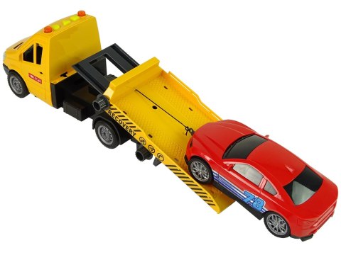 Samochód Transportowy Laweta Autko Rampa Pomoc Dźwięki Światła QL91911 LEAN Toys