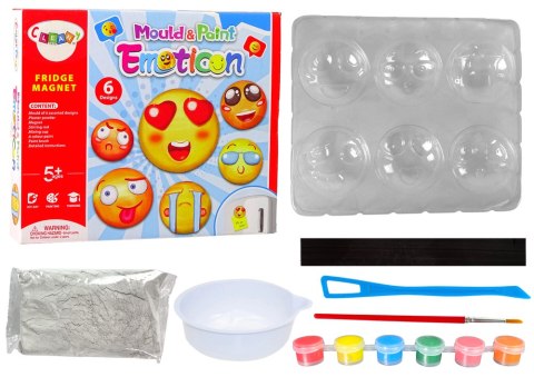 Zestaw DIY Do Malowania Emotikony Buźki Gips Magnesy LEAN Toys