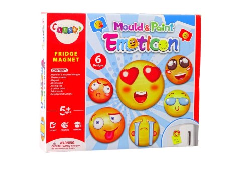 Zestaw DIY Do Malowania Emotikony Buźki Gips Magnesy LEAN Toys