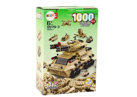 Zestaw Klocków Czołg Wojskowy Militarny Piaskowy 1000 El LEAN Toys