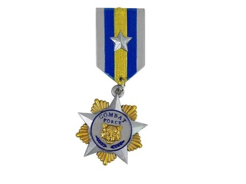 Zestaw Wojskowy Pistolet Karabin Nóż Medal Celownik Dźwięk LEAN Toys