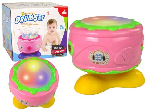 Interaktywny Grający Bębenek dla Malucha Różowy LEAN Toys