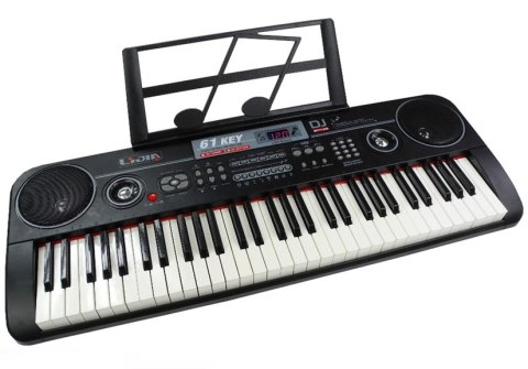 Keyboard Organy 328-06 Mikrofon Zasilacz Czarny LEAN Toys