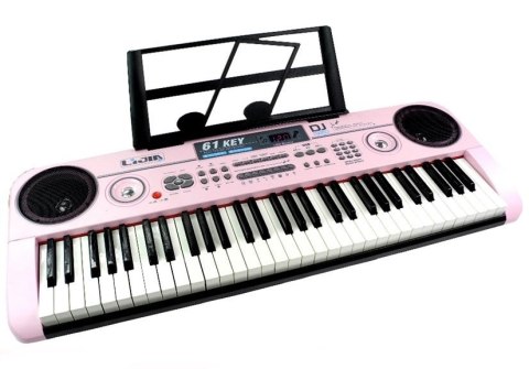 Keyboard Organy 328-06 Mikrofon Zasilacz Różowe LEAN Toys