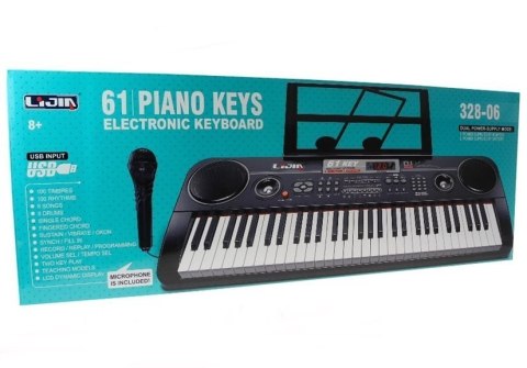 Keyboard Organy 328-06 Mikrofon Zasilacz Różowe LEAN Toys