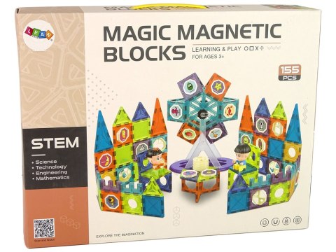 Klocki Magnetyczne Budowle 3D Diabelski Młyn 155 Elementów LEAN Toys