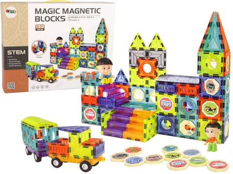 Klocki Magnetyczne Budowle 3D Zamek 139 Elementów LEAN Toys