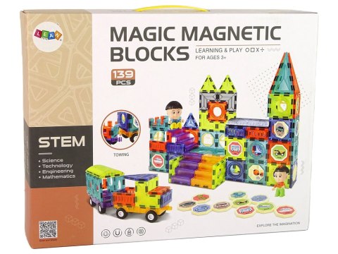 Klocki Magnetyczne Budowle 3D Zamek 139 Elementów LEAN Toys