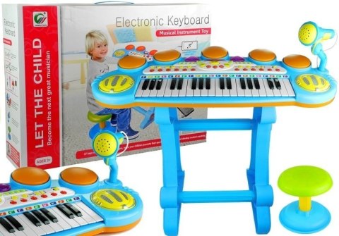 Organy Pianinko Keyboard Perkusja Stołek LEAN Toys