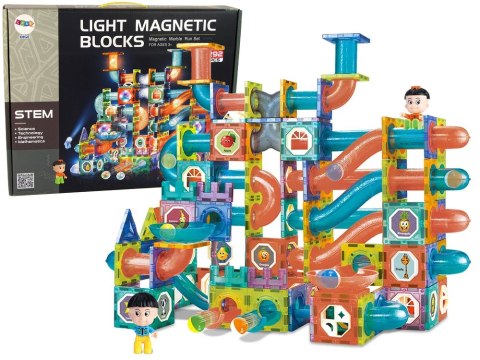 Świecąca Zjeżdżalnia Dla Kulek Klocki Magnetyczne 292 Elementy LEAN Toys