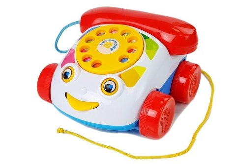 Telefon Do Ciągnięcia na Kółkach ze słuchawka na Baterie dla Niemowlęcia LEAN Toys