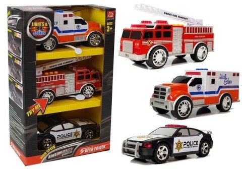 Zestaw Aut Służby Specjalne Straż Pożarna Policja LEAN Toys