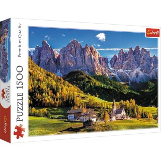 Puzzle 1500 elementów Dolina Val di Funes Dolomity Włochy Trefl