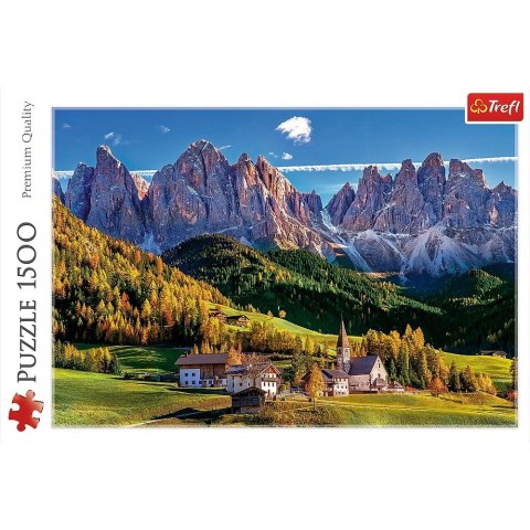 Puzzle 1500 elementów Dolina Val di Funes Dolomity Włochy Trefl