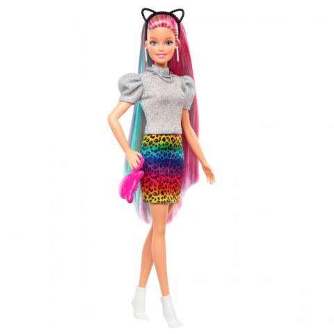 Lalka Barbie Fryzura Kolorowa panterka Mattel