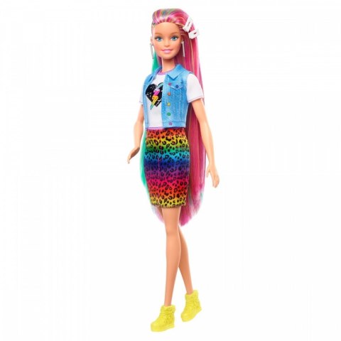 Lalka Barbie Fryzura Kolorowa panterka Mattel