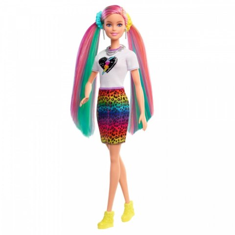 Lalka Barbie Fryzura Kolorowa panterka Mattel