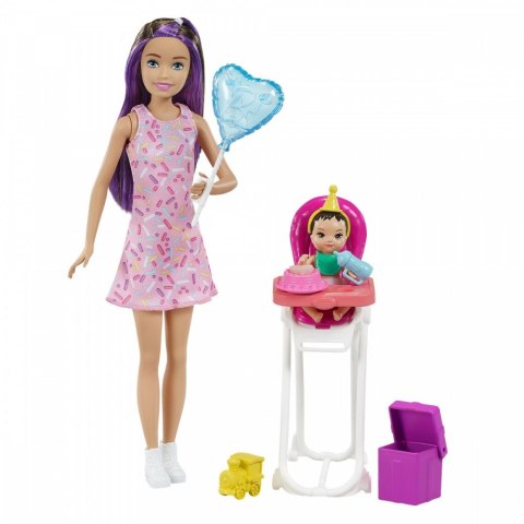 Lalka Barbie Skipper Klub Opiekunek Krzesełko Mini Urodziny GRP40 Mattel