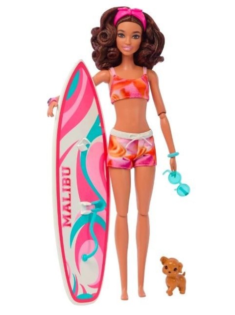 Barbie Lalka z deską surfingową Mattel