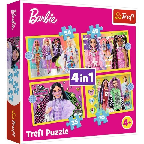 Puzzle 4w1 Barbie wesoły świat Trefl