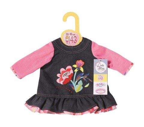 Sukienka jeansowa Dolly Moda dla lalki Baby Born 43 cm Zapf