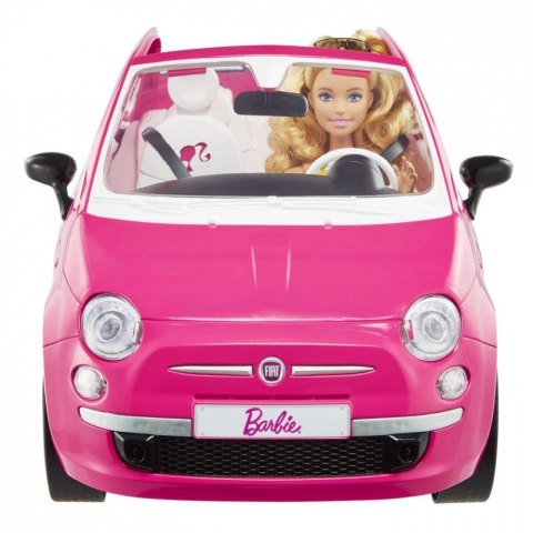 Lalka Barbie + Samochód Fiat 500 kabriolet Mattel