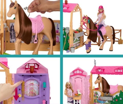 Lalka Barbie zestaw ze stajnią, koniem i akcesoriami Mattel