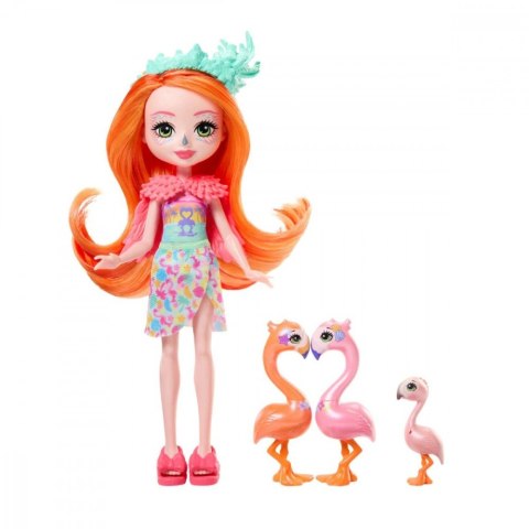 Lalka Enchantimals Rodzina Flamingów Florinda Flamingo + 3 Zwierzątka Mattel