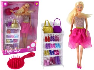 Lalka Lucy Sukienka Różowa Brokatowa Zestaw Buty LEAN Toys