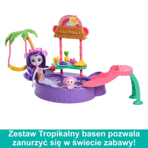 Zestaw Enchantimals Tropikalny basen + lalka Małpka Mattel