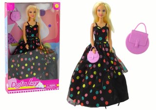 Lalka Lucy Sukienka Czarna Kropki Długa LEAN Toys