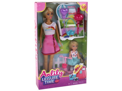 Lalki Dla Dzieci Anlily Mama i Córka Blond Włosy Hulajnoga 8 El. LEAN Toys