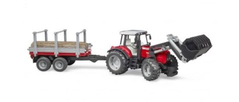 Pojazd Traktor Massey Ferguson z przyczepą BRUDER