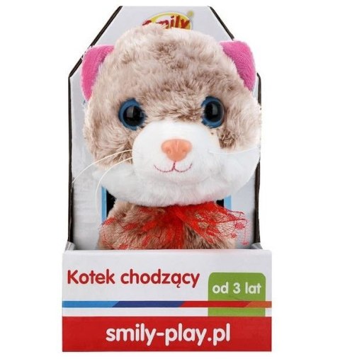 Maskotka interaktywna Kotek chodzący brązowy Smily Play