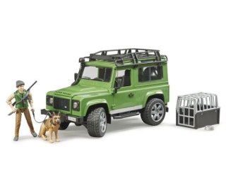 Pojazd Land Rover Defender z figurką leśnika i psem BRUDER