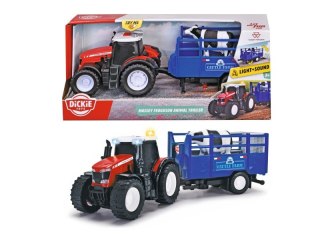 Pojazd FARM Massey Ferguson traktor z przyczepą, 26 cm Dickie