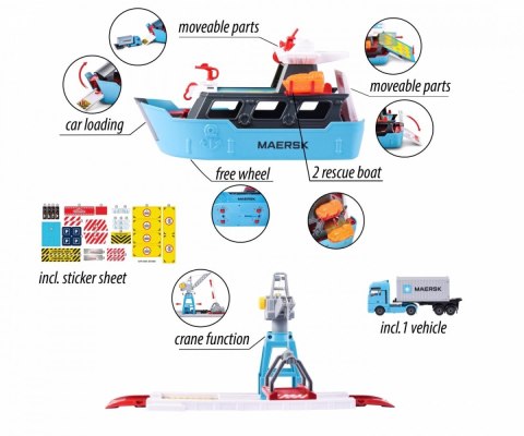 Zestaw Maersk + 1 pojazd Majorette