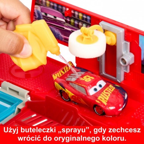 Pojazdy Auta Mobilny lakiernik Samochód z otwieraną naczepą Mattel