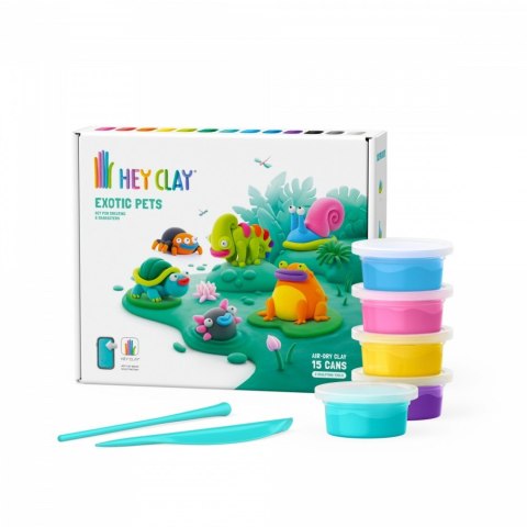 Masa Plastyczna Hey Clay Egzotyczne zwierzęta 15 puszek Tm Toys