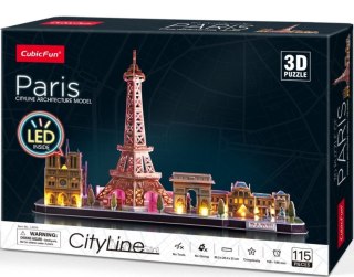 Puzzle 3D LED City Line Paryż Cubic Fun